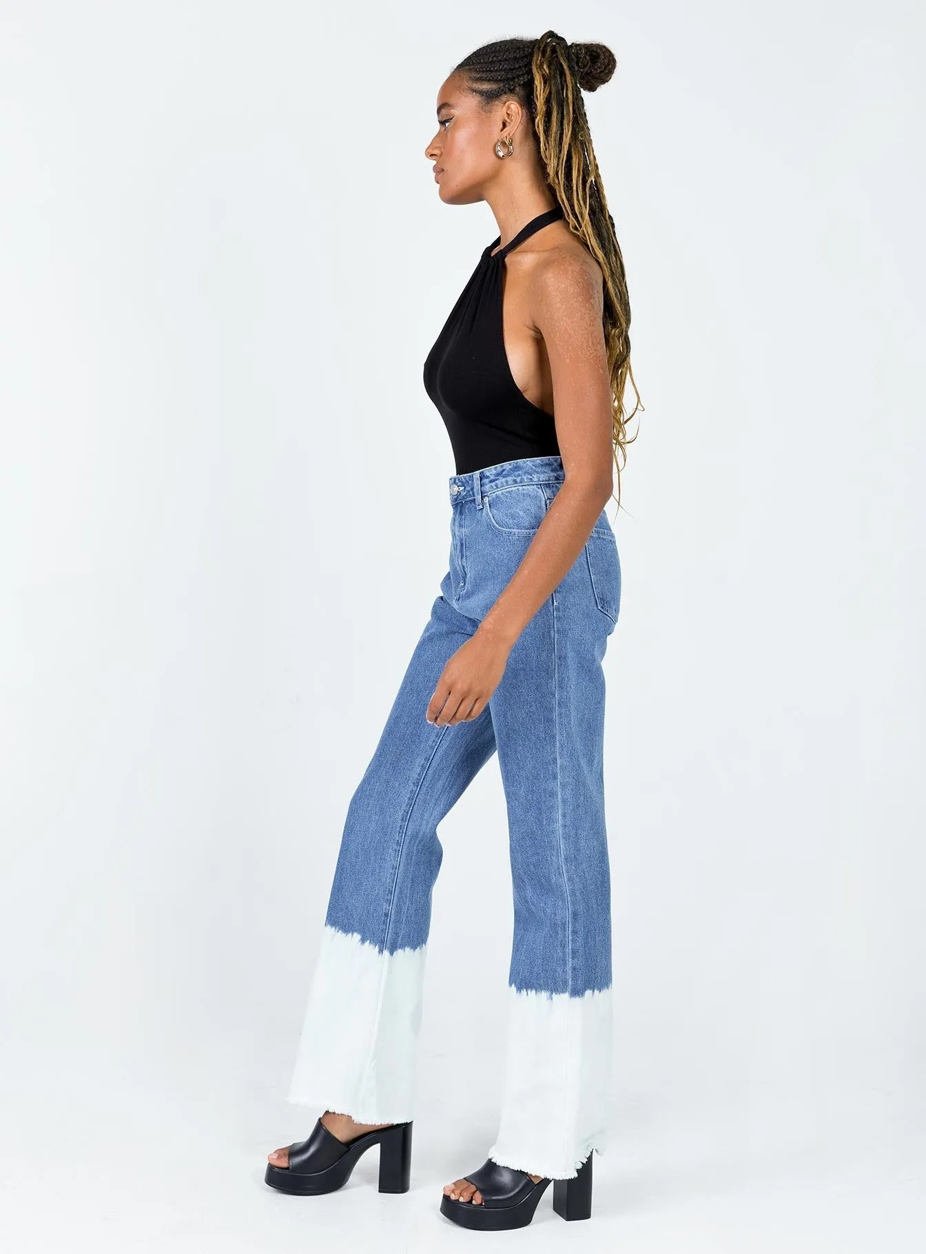 Hypoallergenic Material Composition Myrtle Mid Slouch Denim Jeans