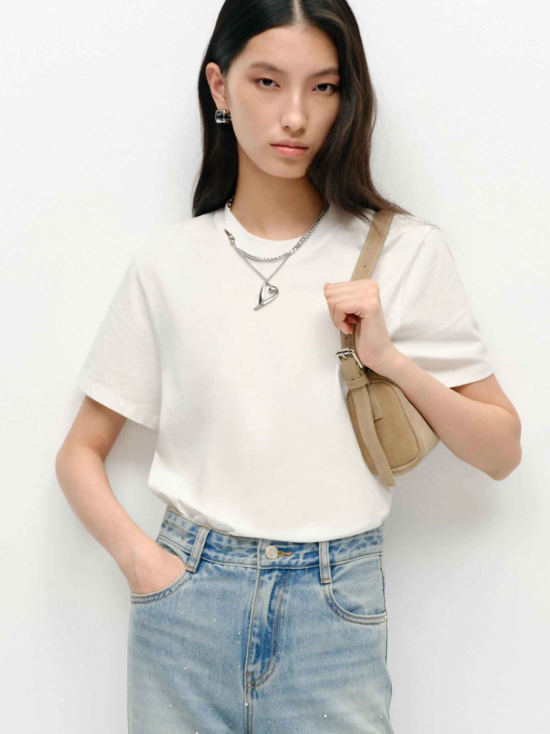 Non-toxic Hiking durability Cutout Neck Cotton T-shirts