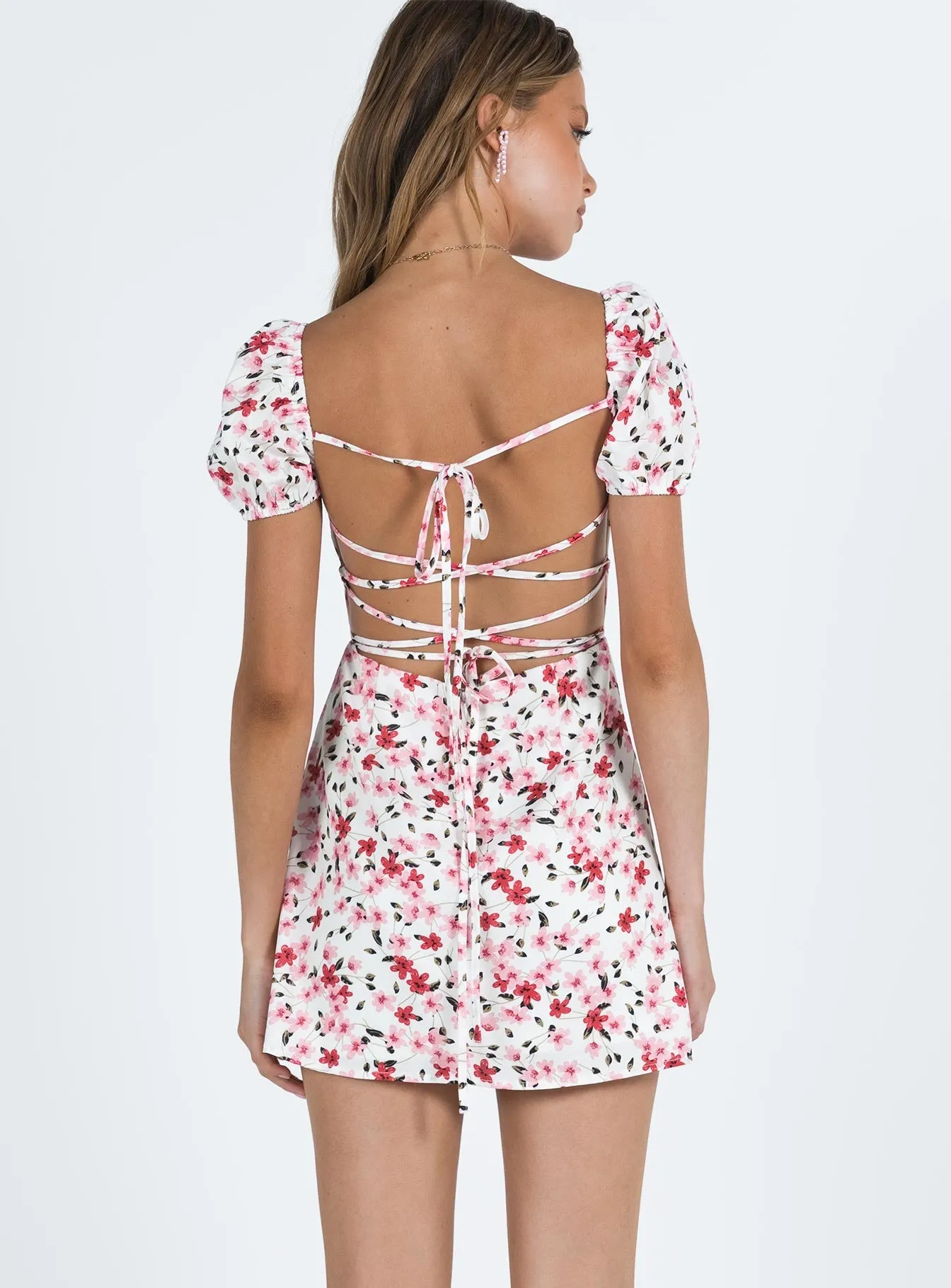 Havena Mini Dress White / Floral Romantic mini dress Shine Warm