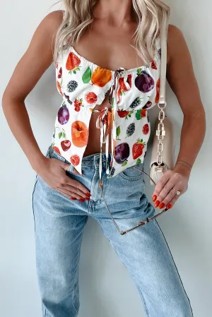 So A-peeling Fruit Print Tank Top (Multi) Fashion Active No Slip Interior