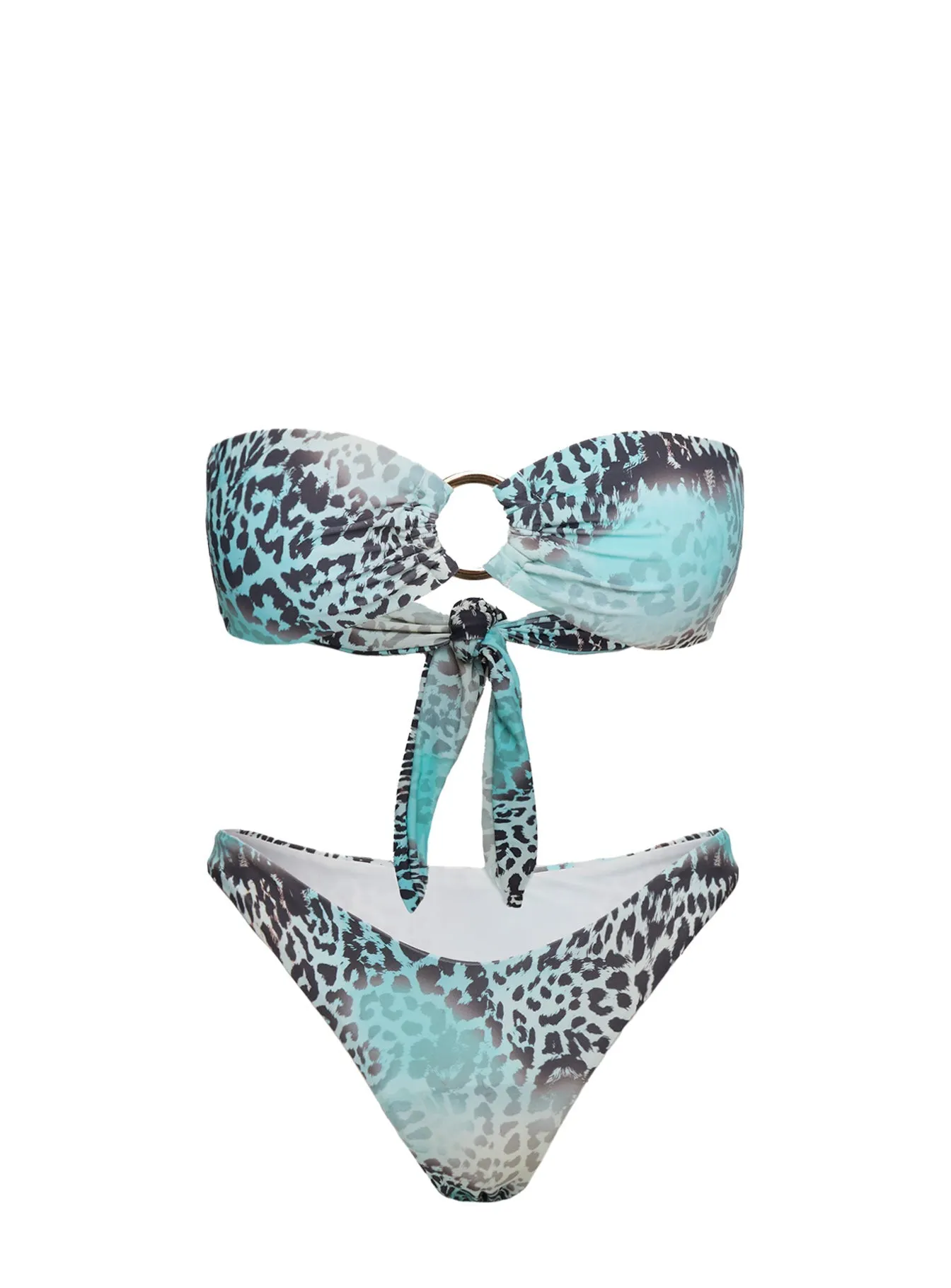 Durable Strap Anchors Macs Bandeau Bikini Top Leopard