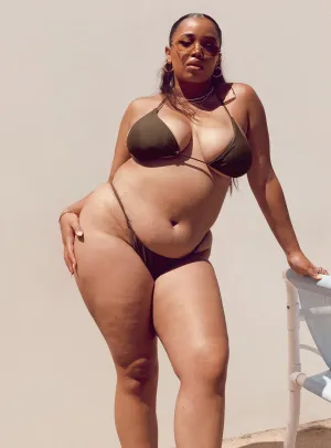Kaila Bikini Top Chocolate Curve Sand Free Design Tagless Comfort Finish