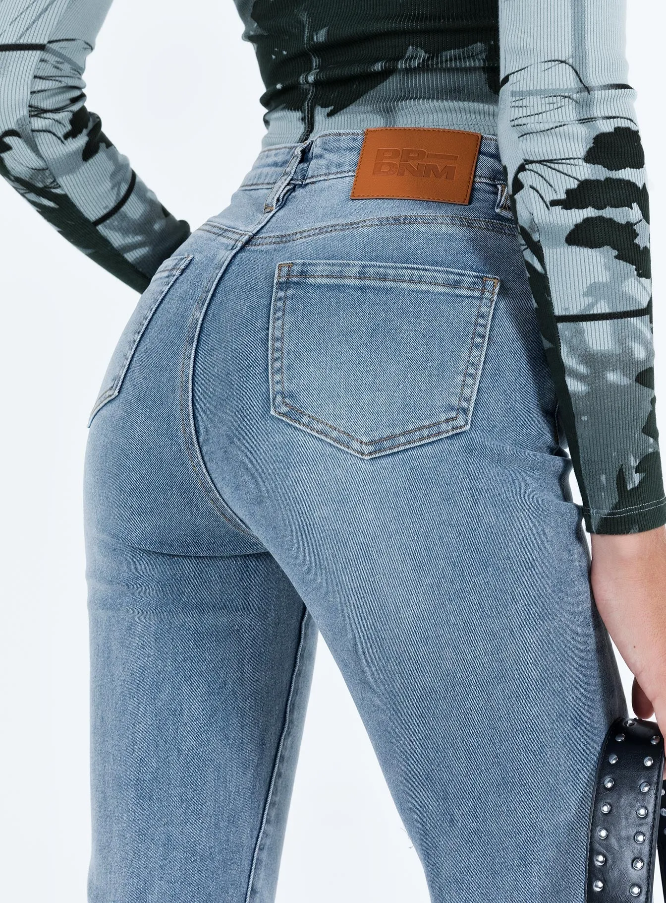 Keels Flare Denim Jeans Stretch Fit Denim Picnic Style Textured