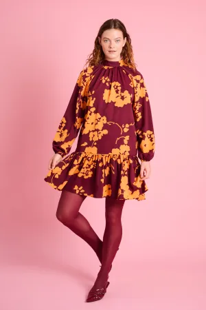 Swing Dress in Orange Flower warm glow