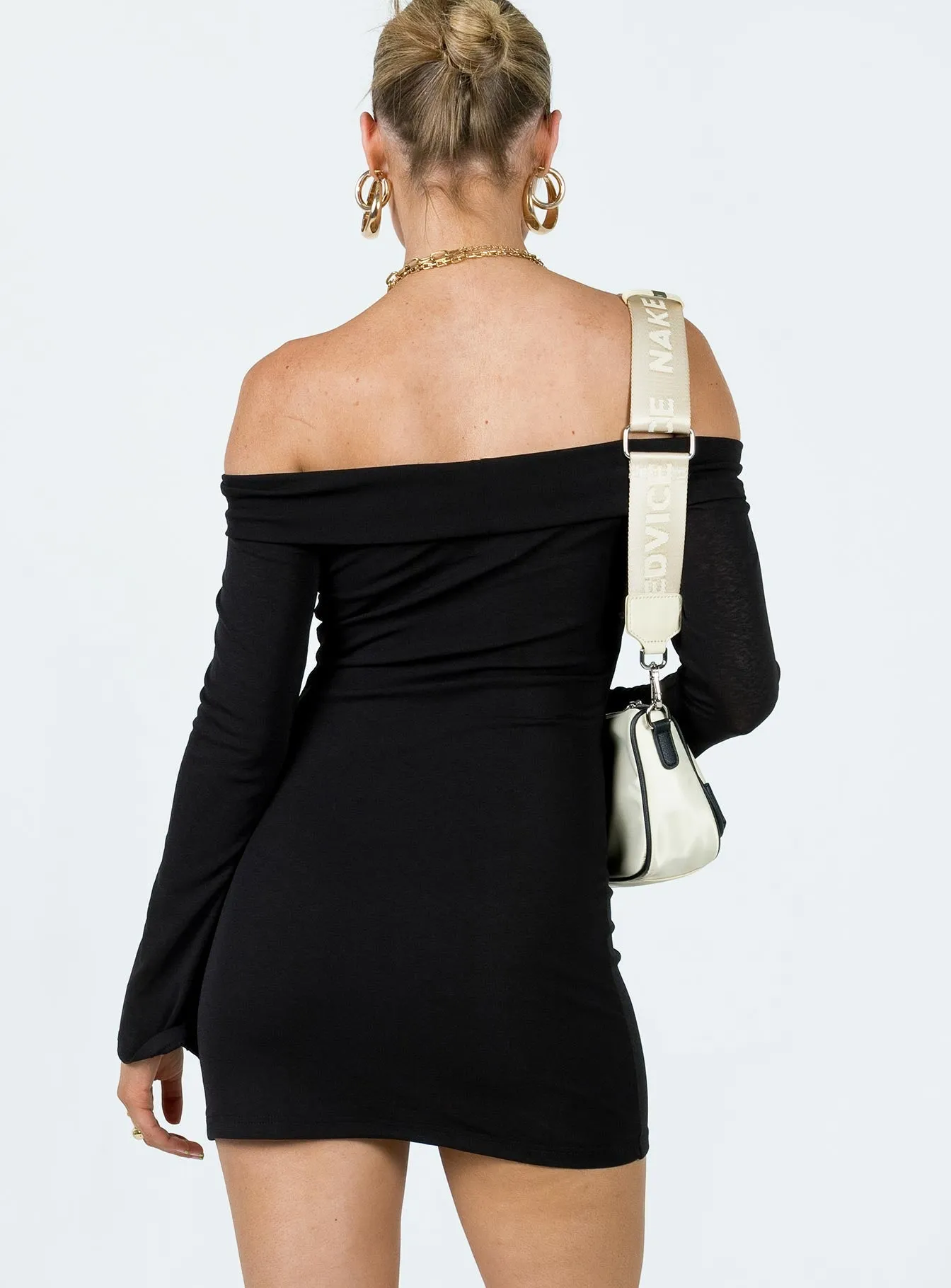 Anya Mini Dress Black Cutout Back Detailing