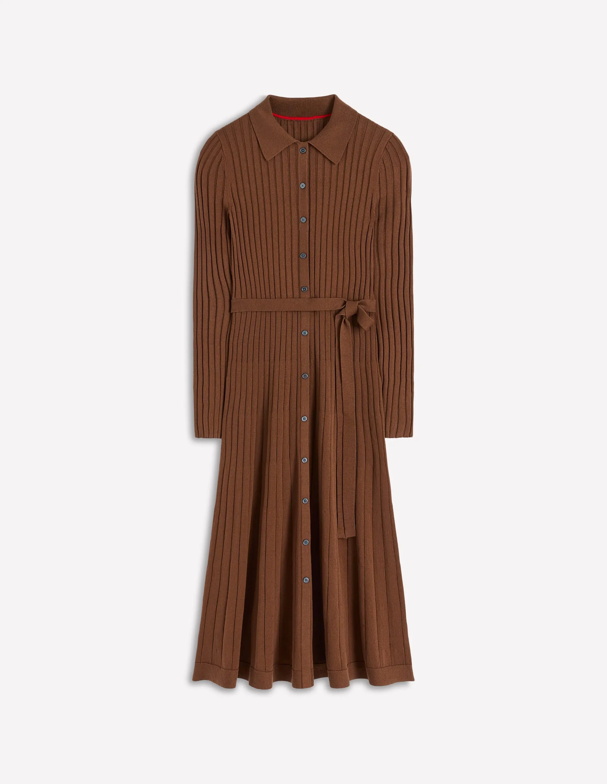 Modern Appeal Rachel Knitted Shirt Dress-Raw Umber