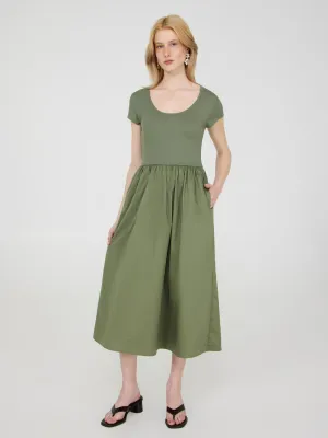 2-Fer Cap Sleeve Midi Dress Go Light Desert Sky