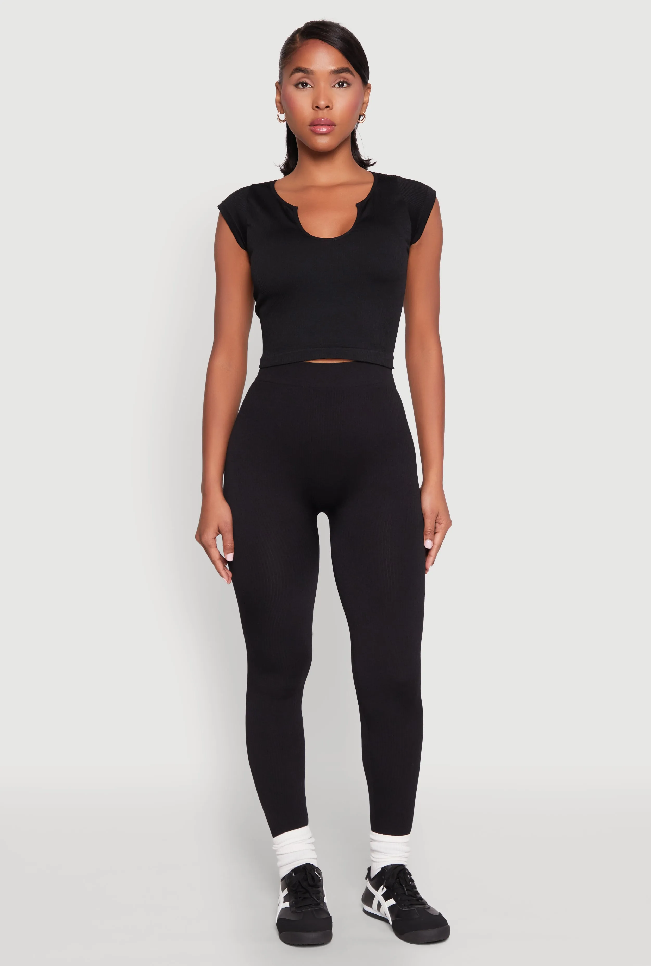 High Waisted Rib Knit Leggings Fade Resistant Weekend Trip All Activity
