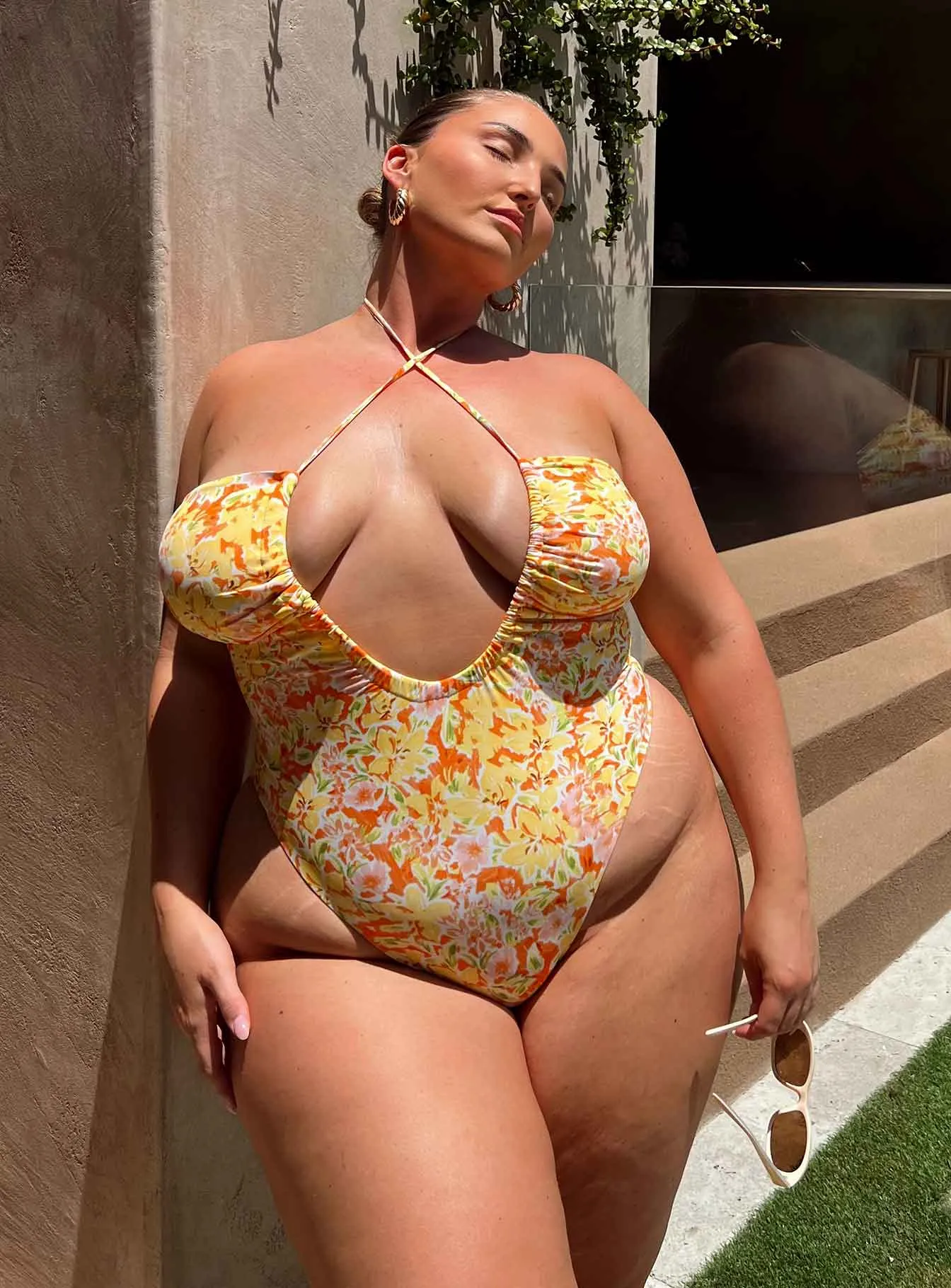 Fern One Piece Yellow Multi Curve Soft Touch Lining Quick drying material