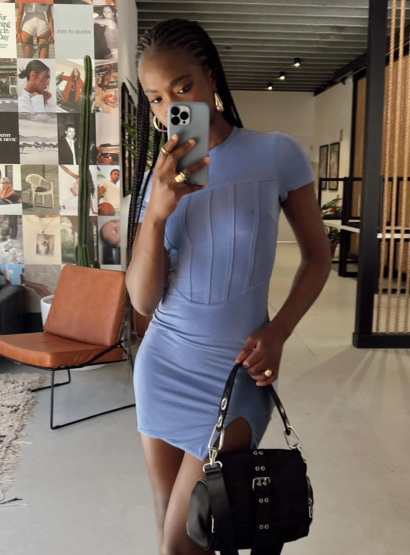 Mellania Mini Dress Blue Glow Hot