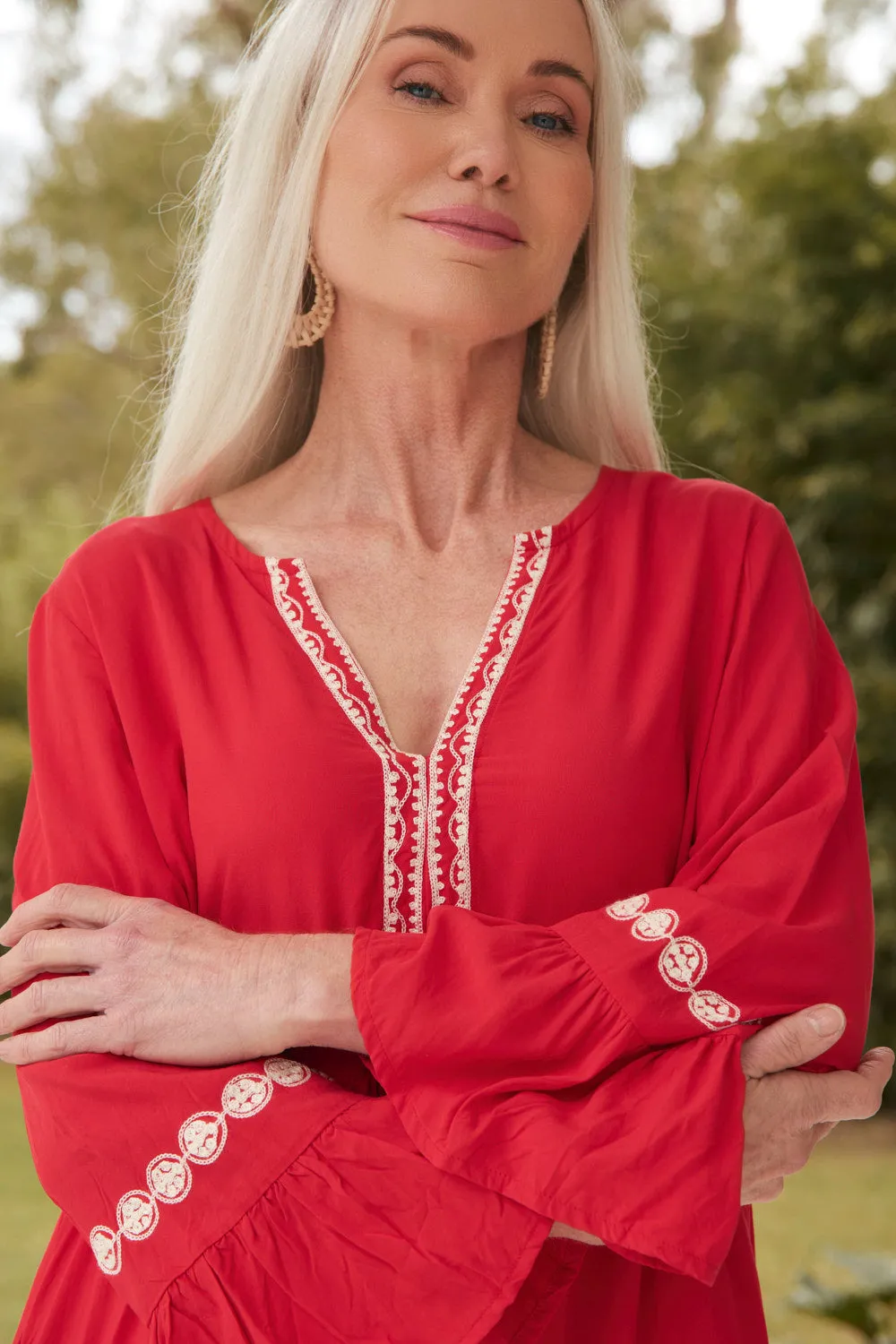 Scout Bell Sleeve Dress in Old Lace Eco Wear