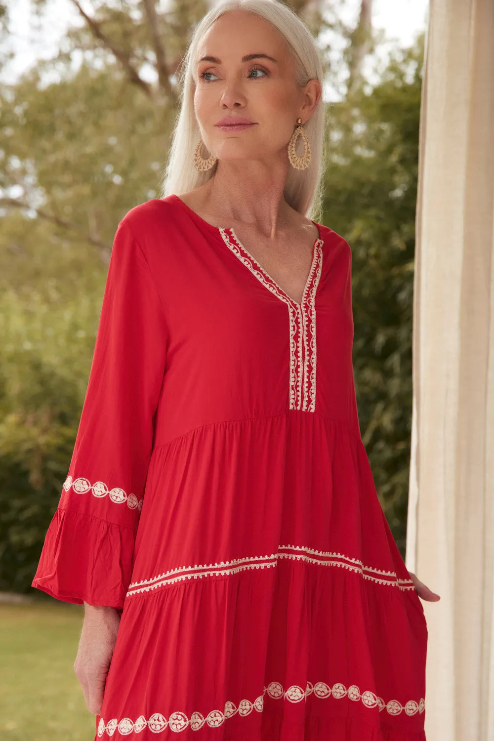 Scout Bell Sleeve Dress in Old Lace AbrasionResistantFabric