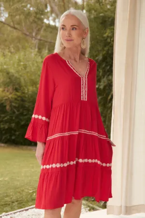 Scout Bell Sleeve Dress in Old Lace Travel Light