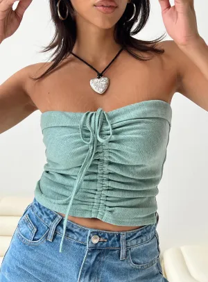 Summer Wardrobe Lightweight Weave Material Valetta Tube Top Blue