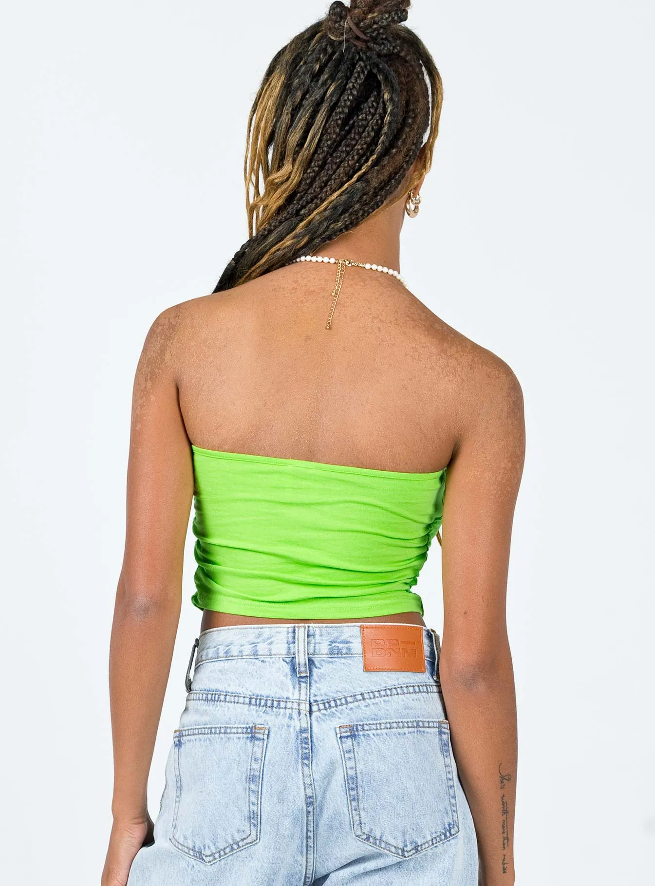 Balance Strapless Top Green Breathable Tank