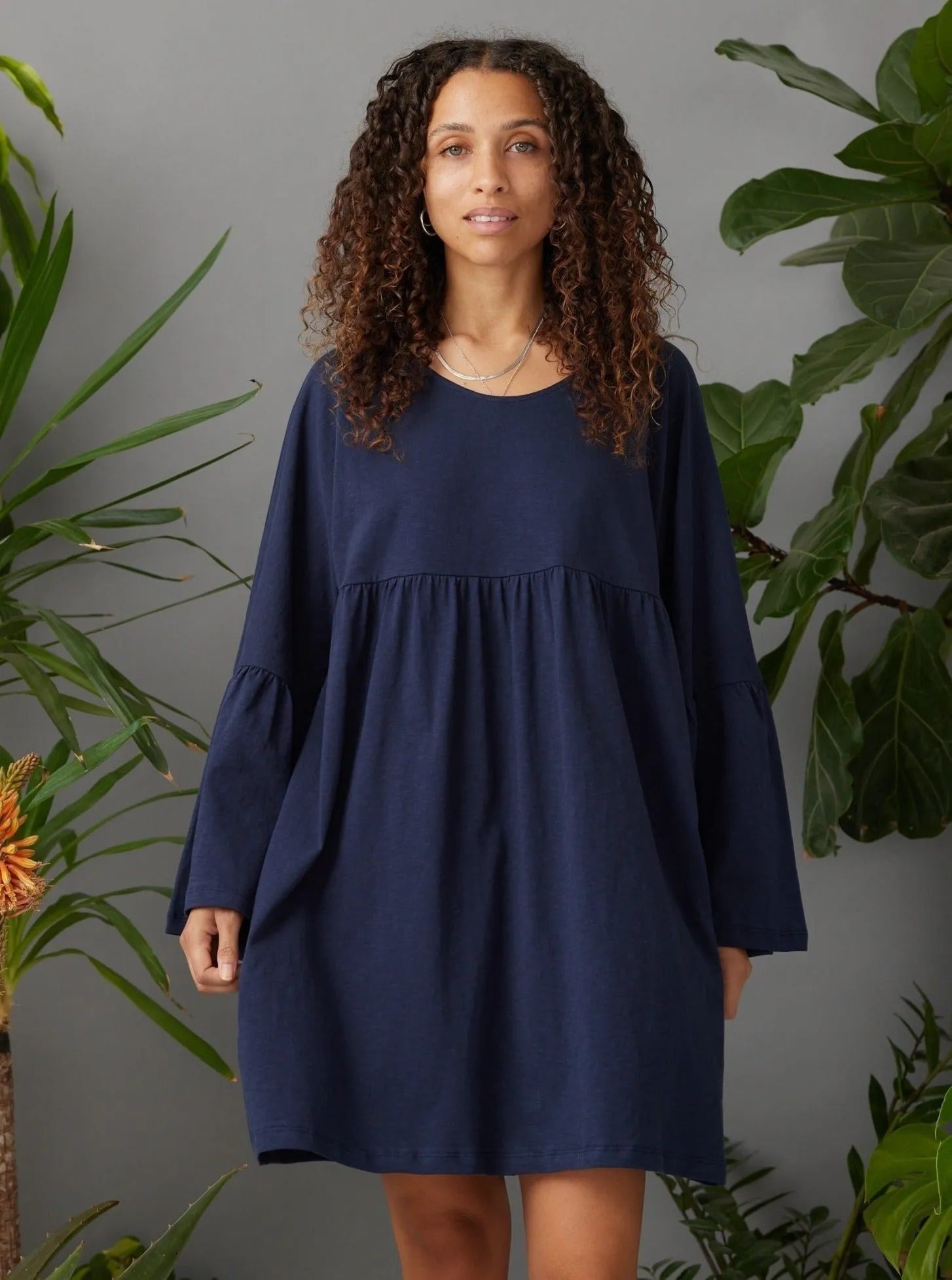 Miller Dress - Dark Blue Smile Ease Art Mood