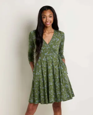 Euro Mood Repair Fit Freesia Long Sleeve Wrap Dress