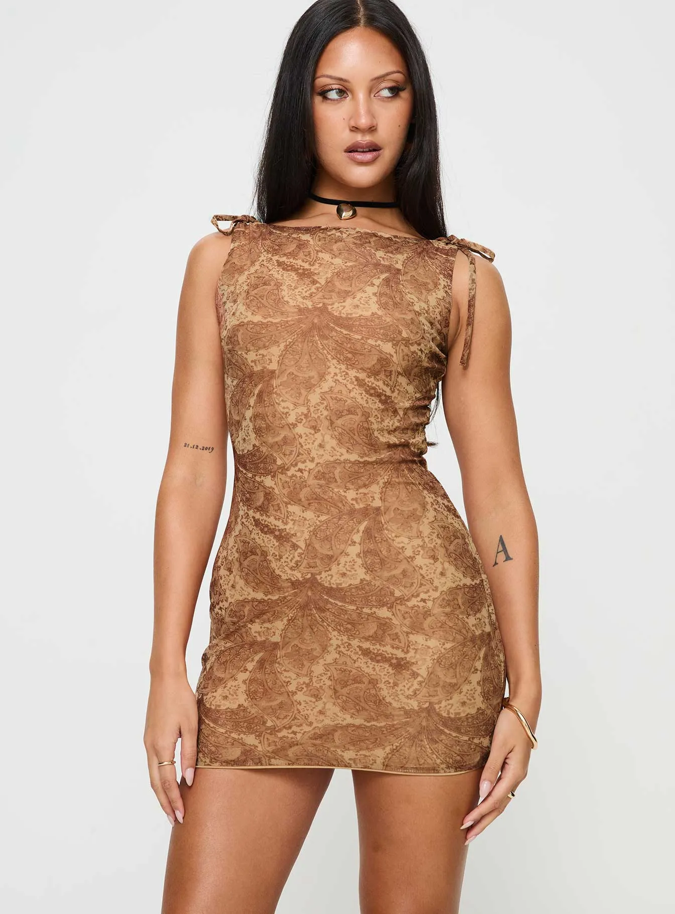 Bryants Mini Dress Brown Stylish Fit All Day Wear