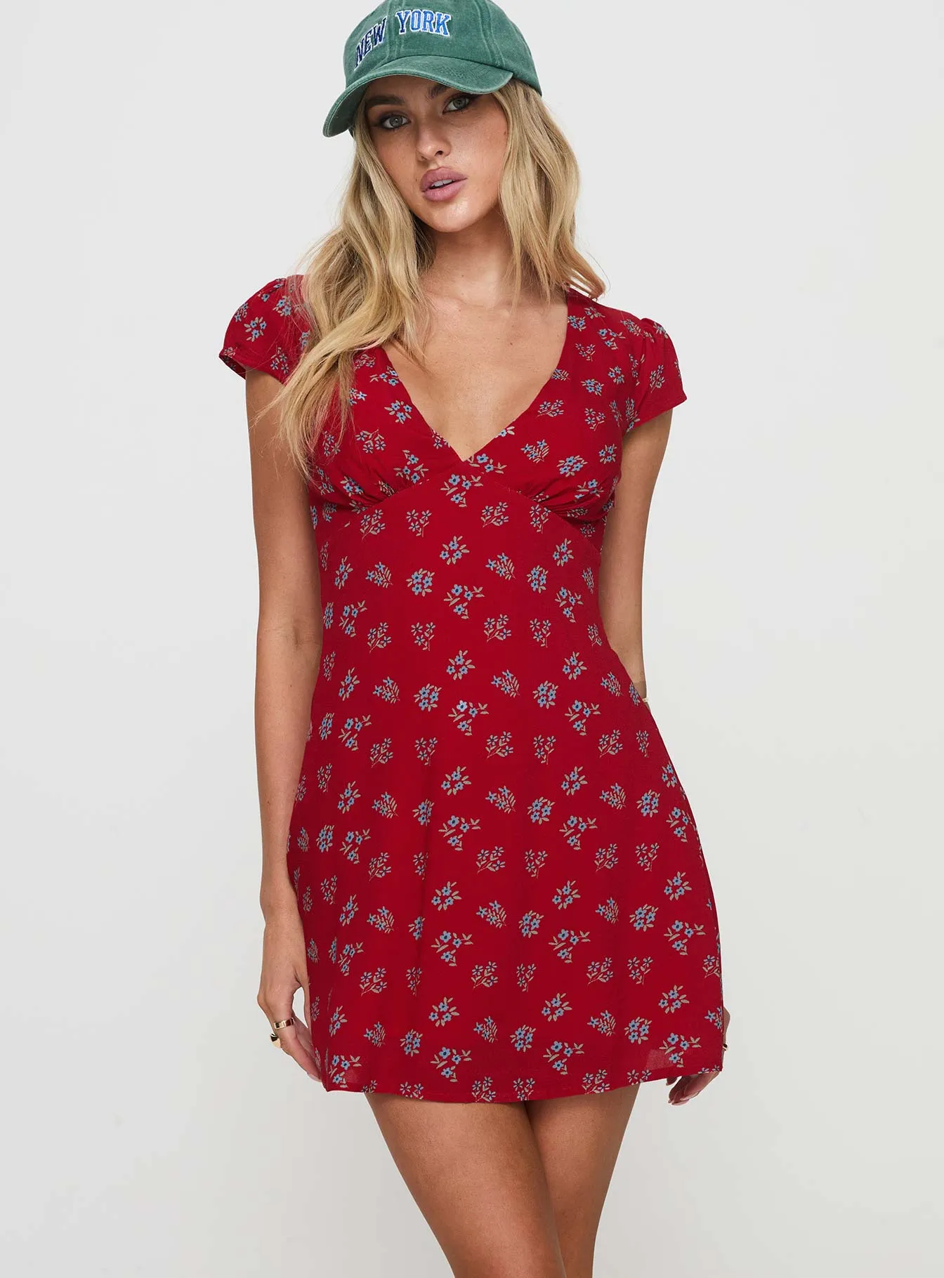 Cannelloni Mini Dress Red Flexible frame Sleek Wear