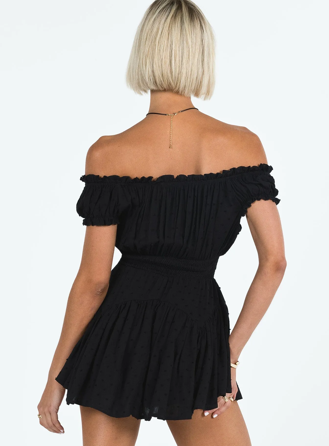 Flattering Silhouette Beat Mode Anastasiya Mini Dress Black