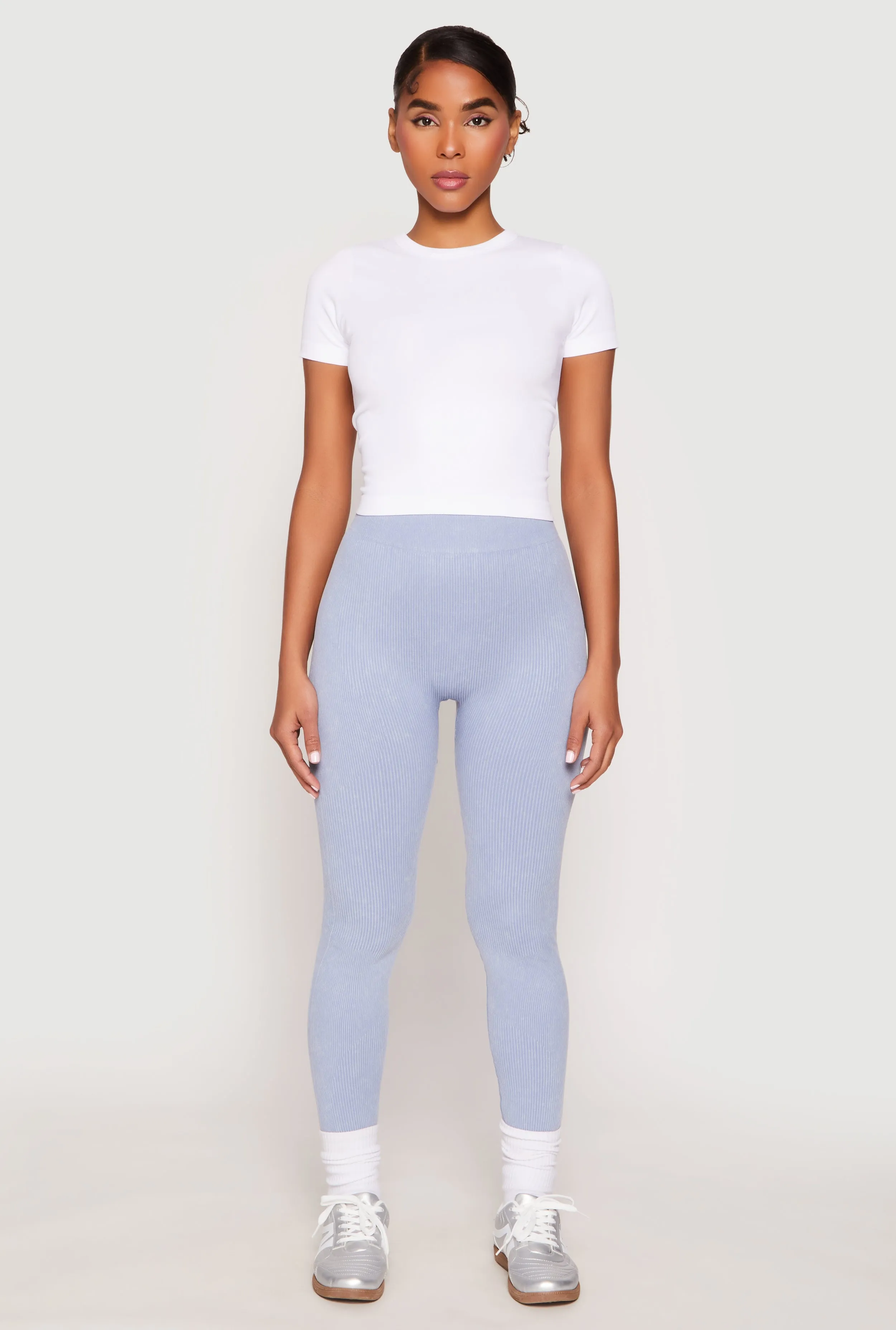 Seamless Acid Wash High Waisted Leggings No Compression