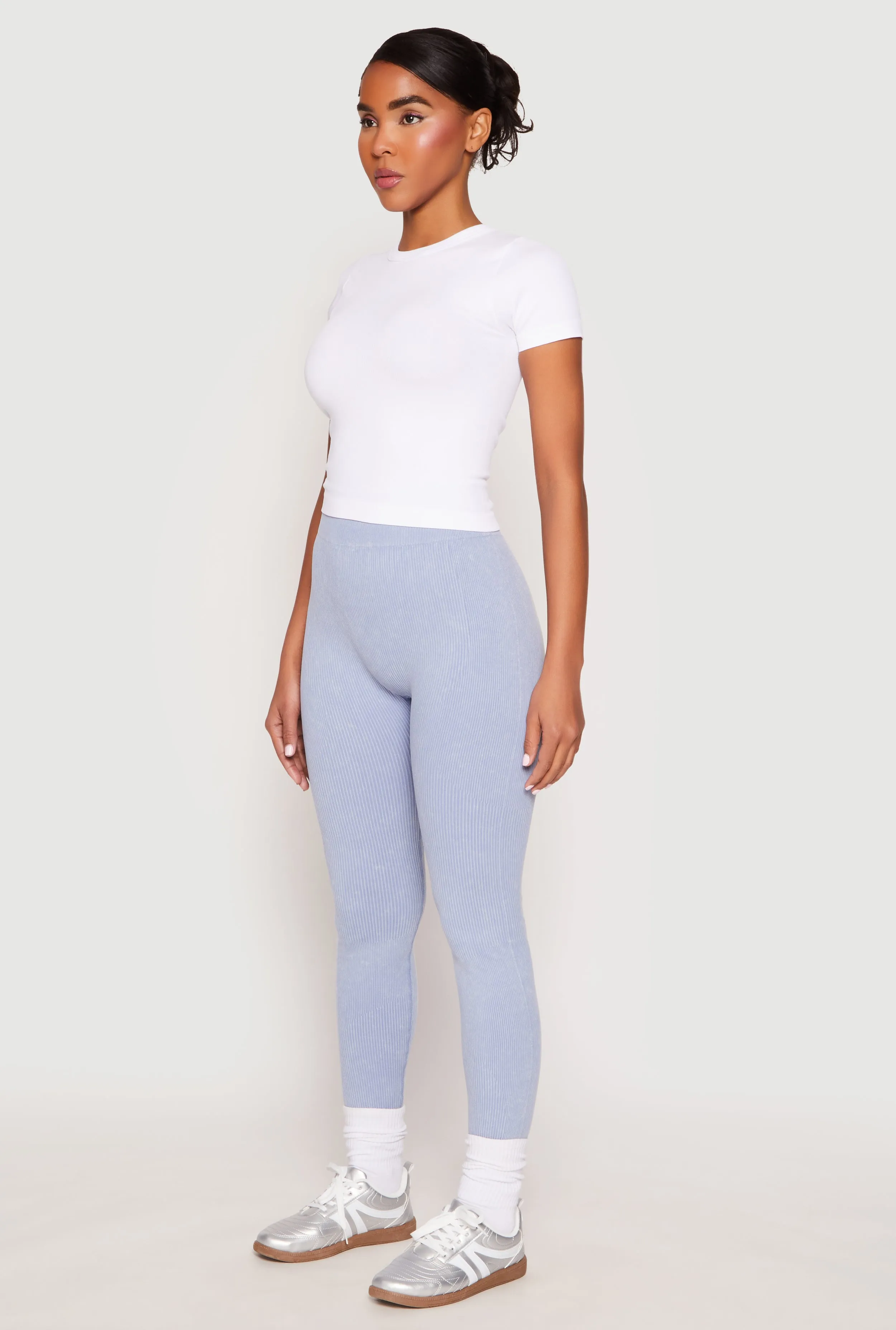 Seamless Acid Wash High Waisted Leggings Squat Proof Summer Wear