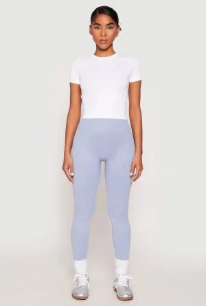 Seamless Acid Wash High Waisted Leggings No Compression