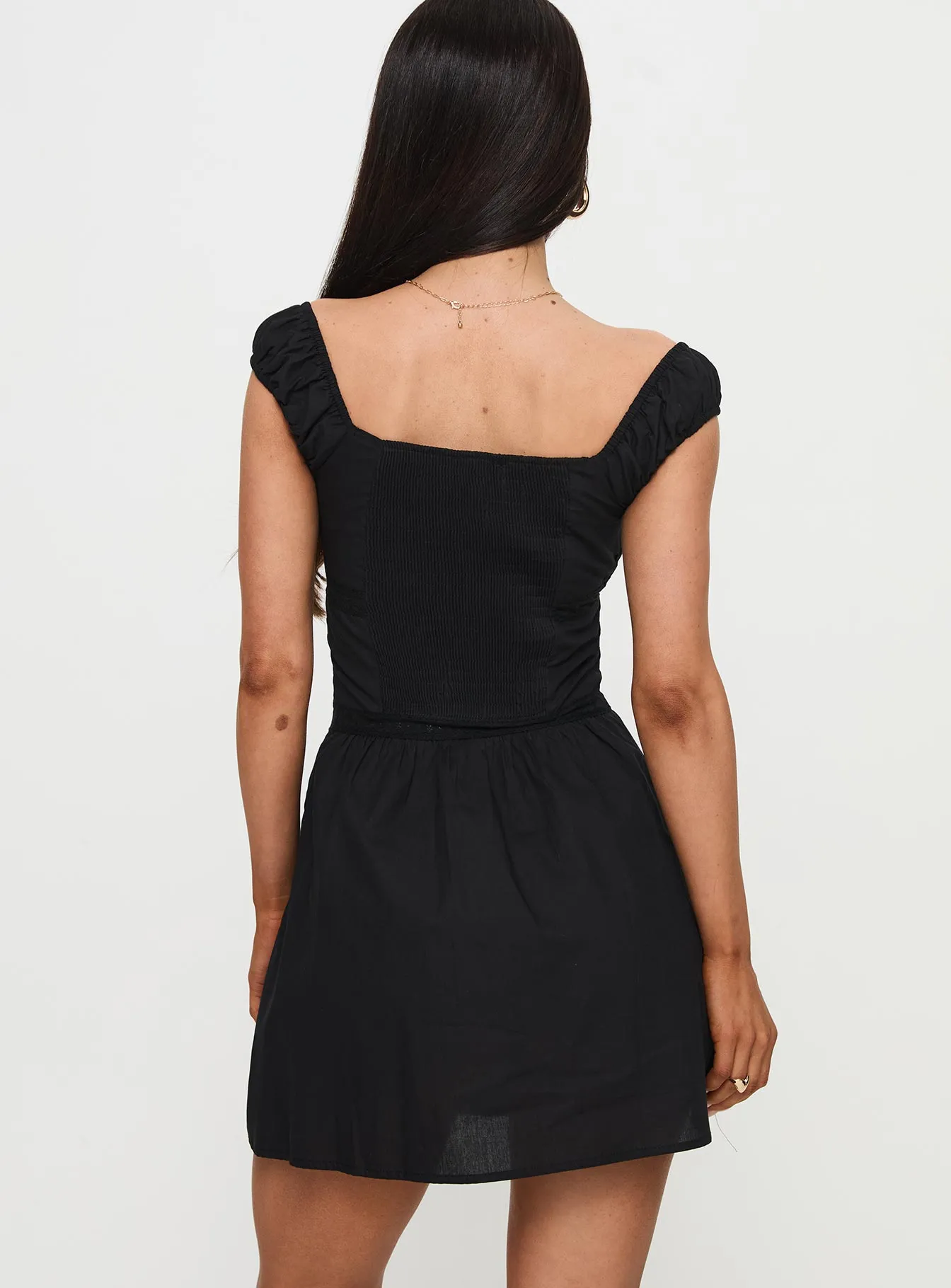 Peonia Lace Mini Dress Black Smart Fit Look