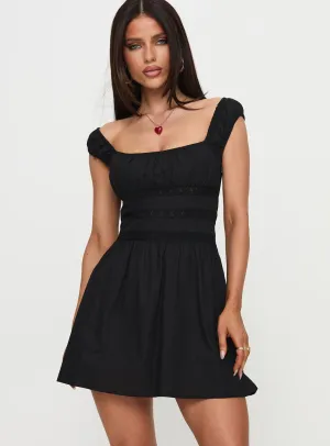 Peonia Lace Mini Dress Black Urban Fashion