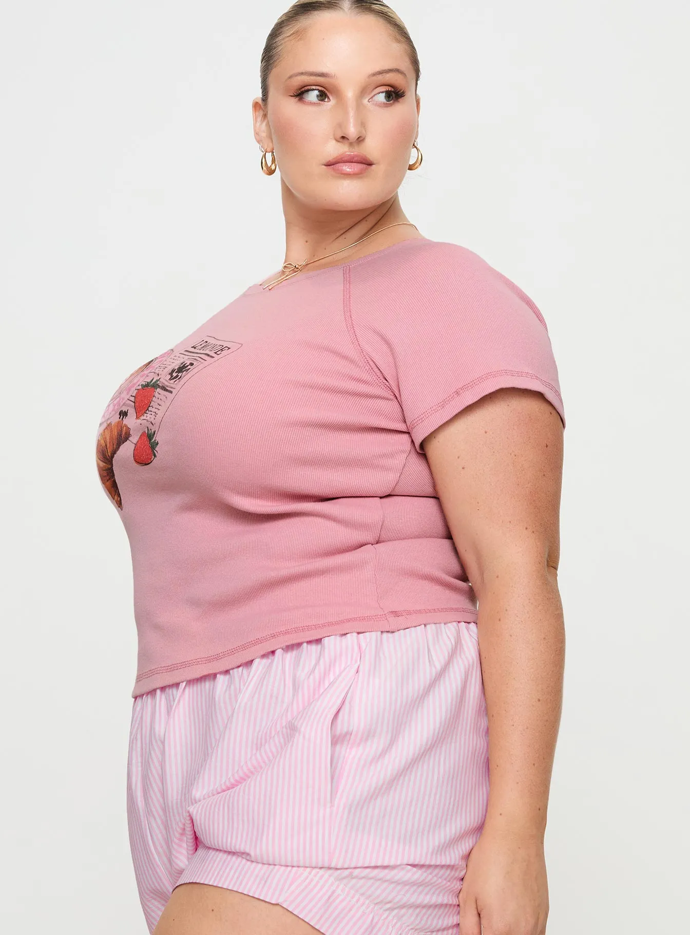 Breakfast Buffet Sleep Tee Pink Curve Fresh Outfit Style
