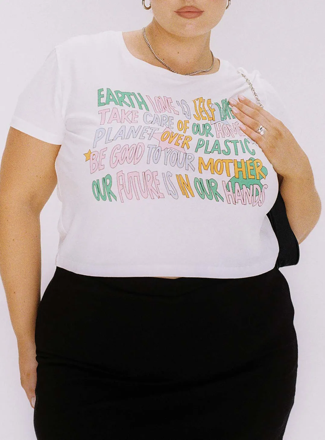 Cozy Layering Organic Be Kind Charity Baby Tee Cream Curve