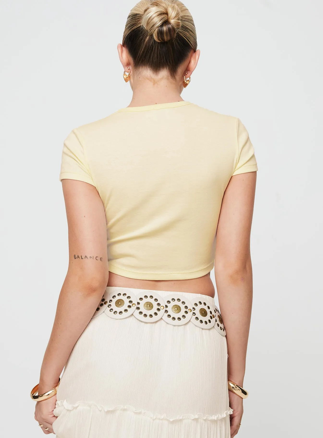 Continental Vacay Baby Tee Cream right size