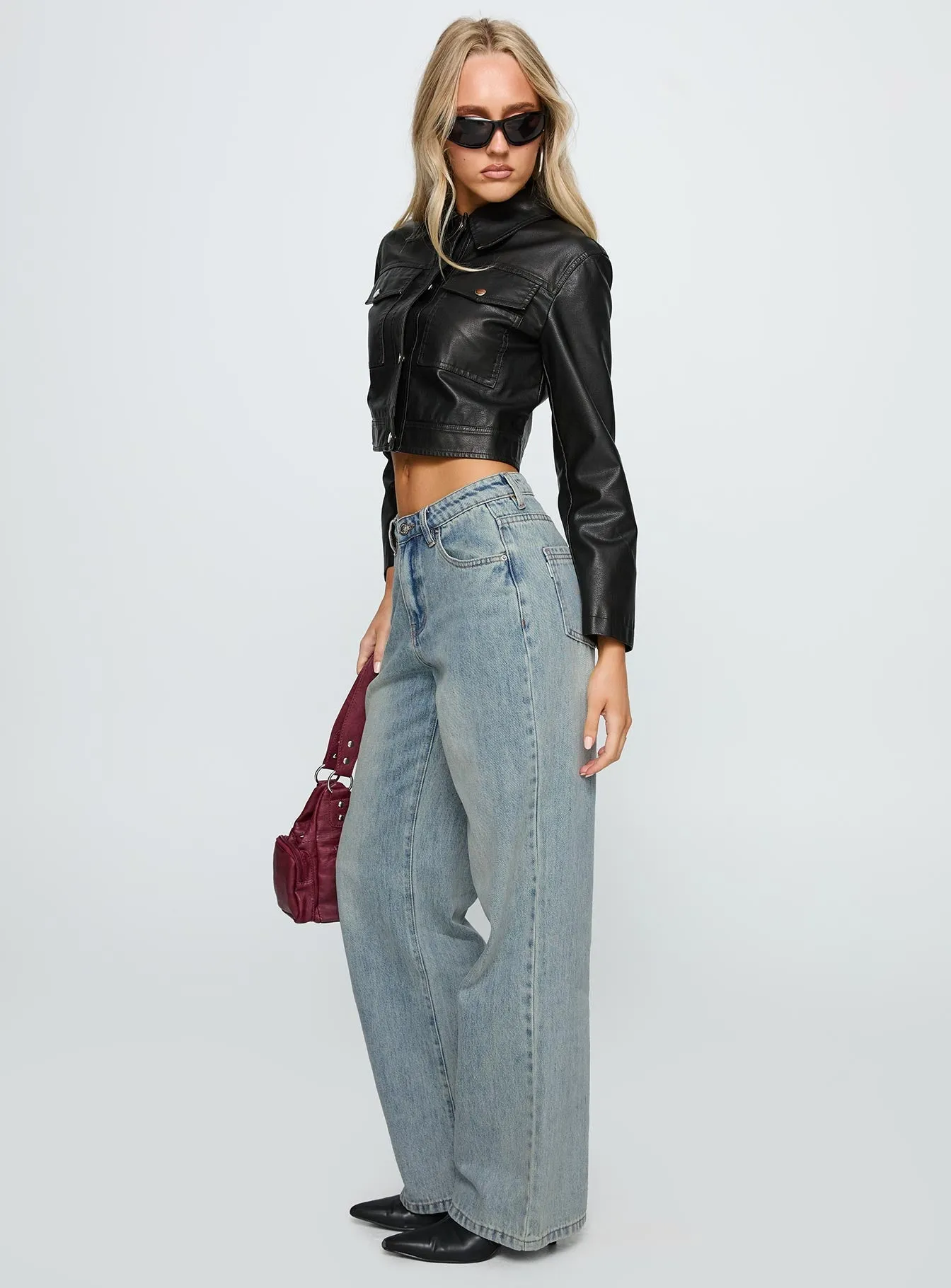 Work Meeting Beach Day Lightweight Parent Style Durable Echo Park High Rise Straight Leg Jeans Vintage Wash