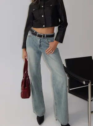 Comfort Stretch Echo Park High Rise Straight Leg Jeans Vintage Wash
