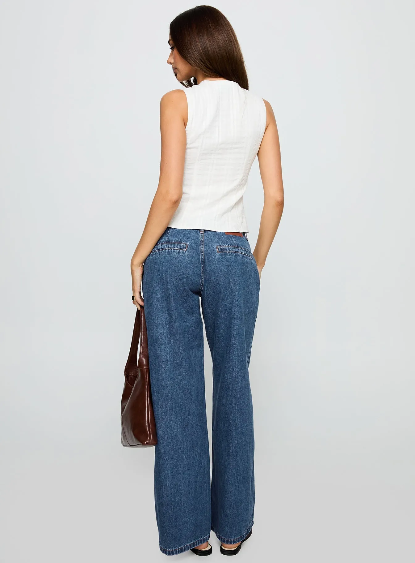 Traveler Gear Summer Vibes Fashion Lover Lifestyle Choice Hyde Low Rise Wide Leg Jeans Mid Blue