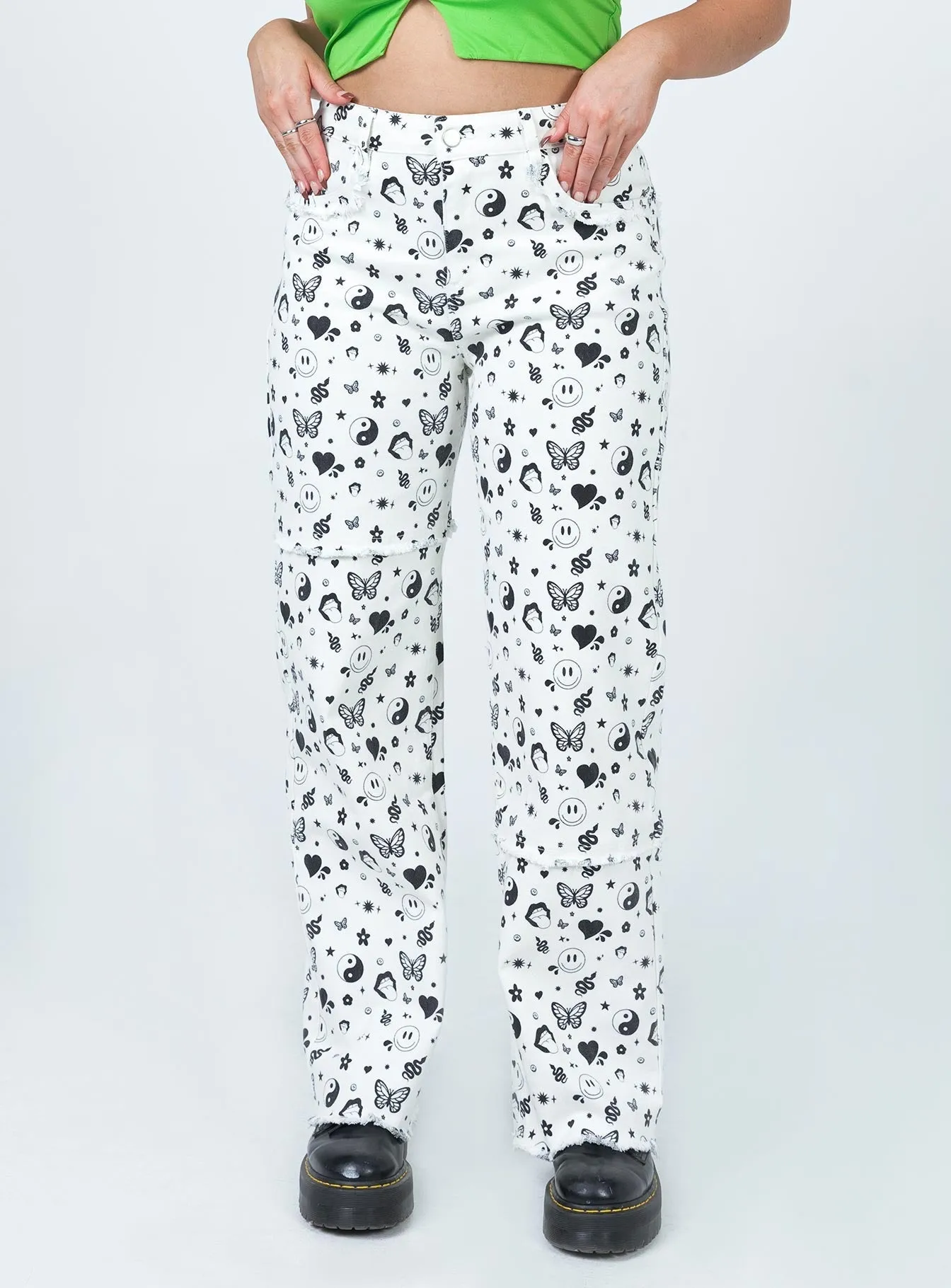 Stretch Comfort Love Me Not Denim Jeans White