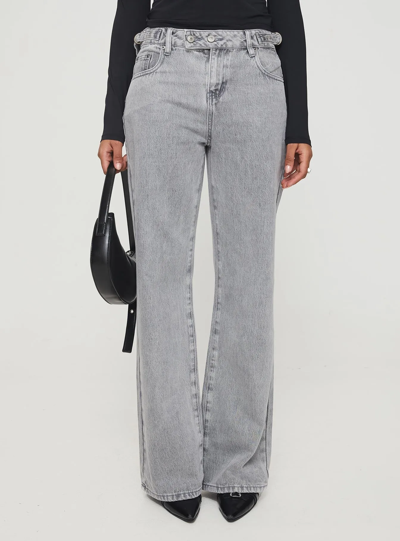 Scheana Low Rise Jeans Steel Grey Moisture Wicking Inner Layer
