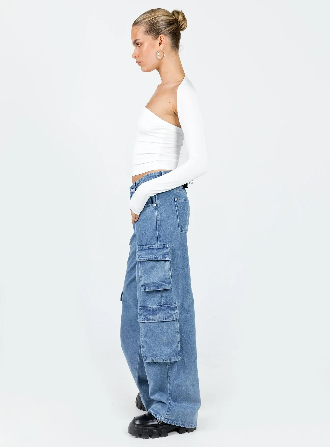 Comfy Streetwear Fan Music Event The Ragged Priest Mid Blue Combat Jeans Organic Cotton Mid Blue