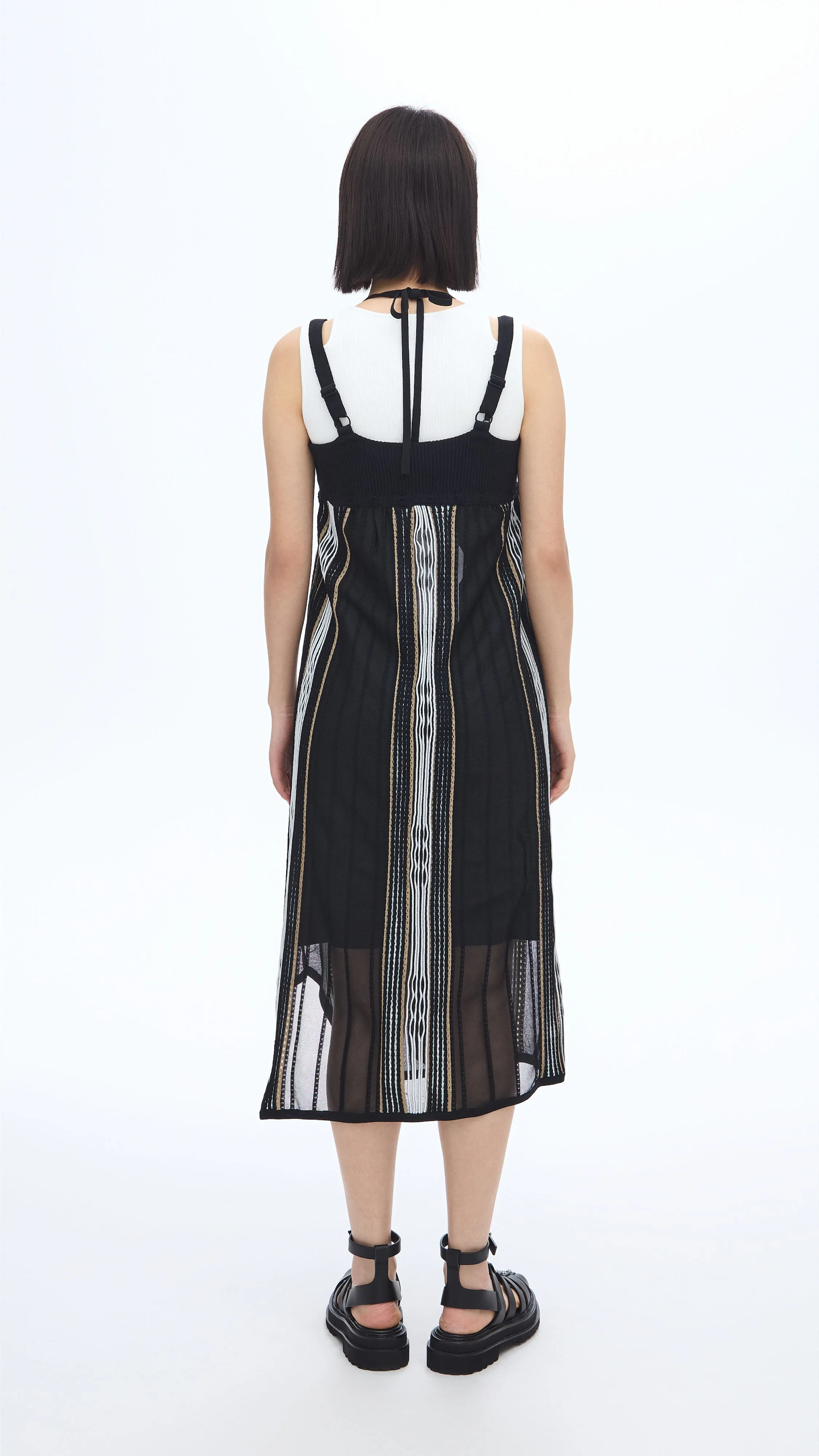 Matte Tone Pattern Knit Dress