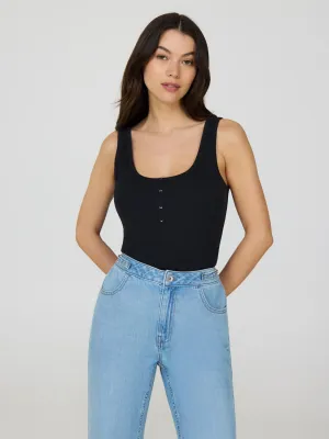 Scoop Neck Sleeveless Ribbed Top Strong Glow DurableBlend