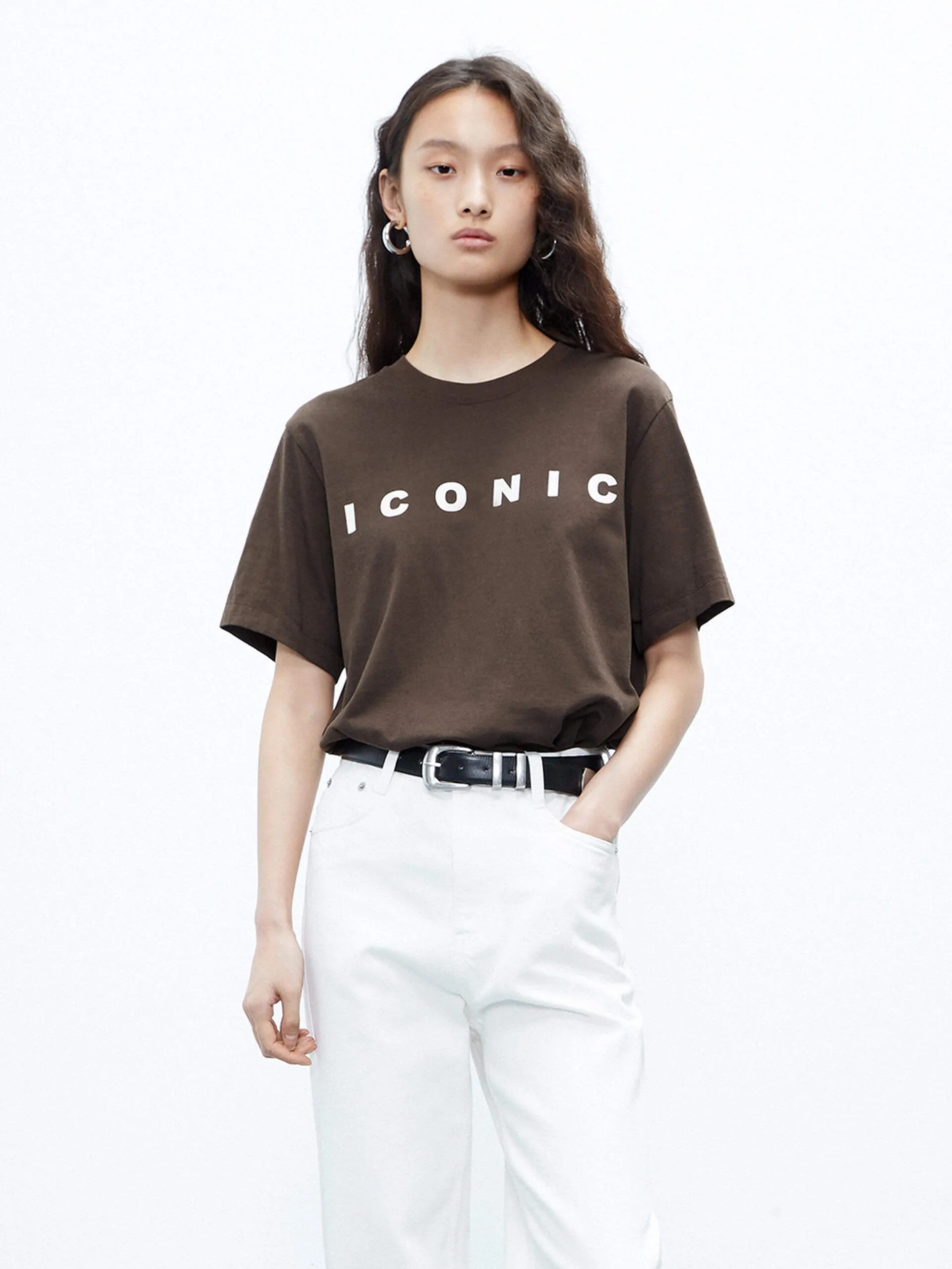 ICONIC Print Cotton T-shirt Heavyweight Weave Minimalist Wear