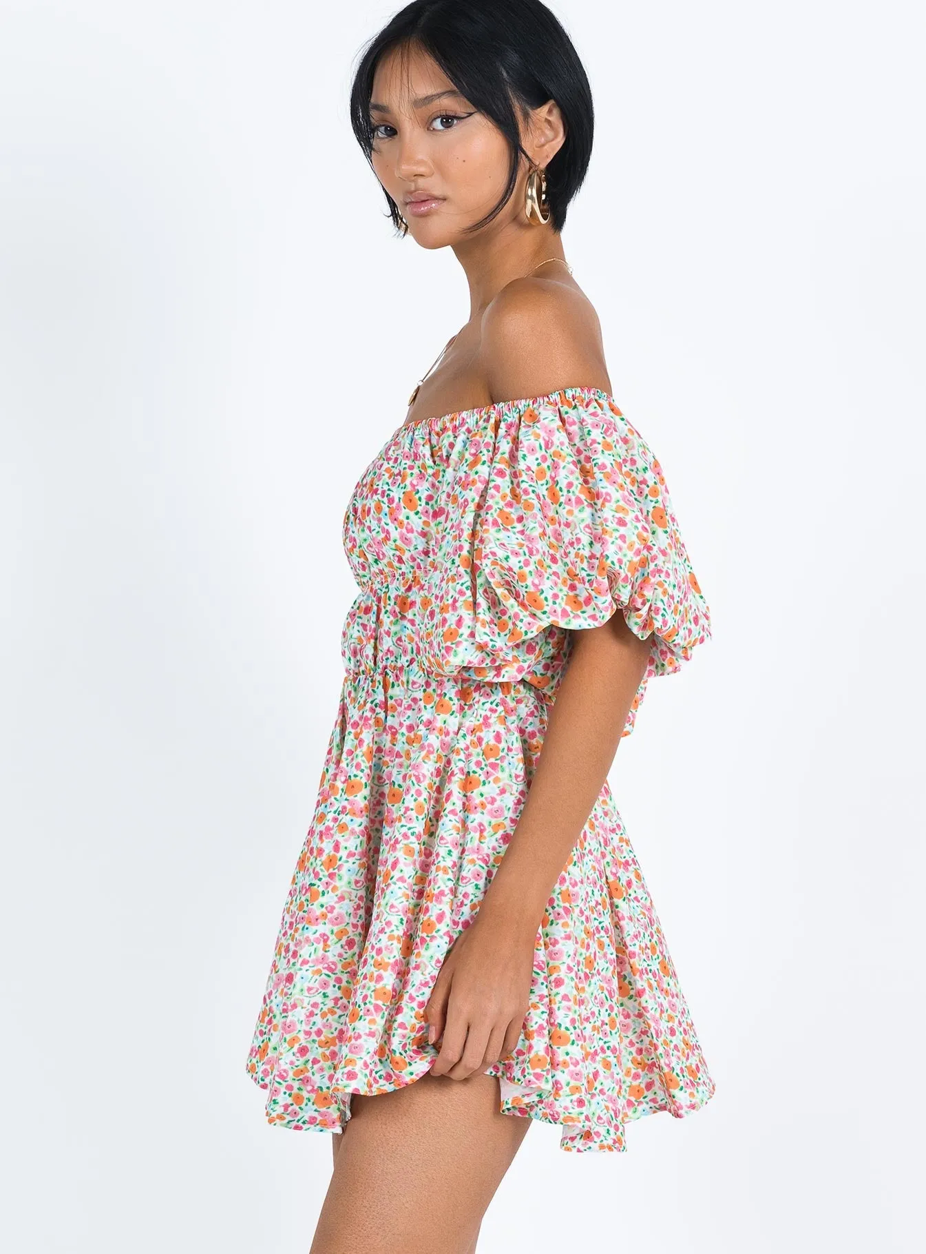 Layered Ventilation Charming Prints Halton Mini Dress Multi