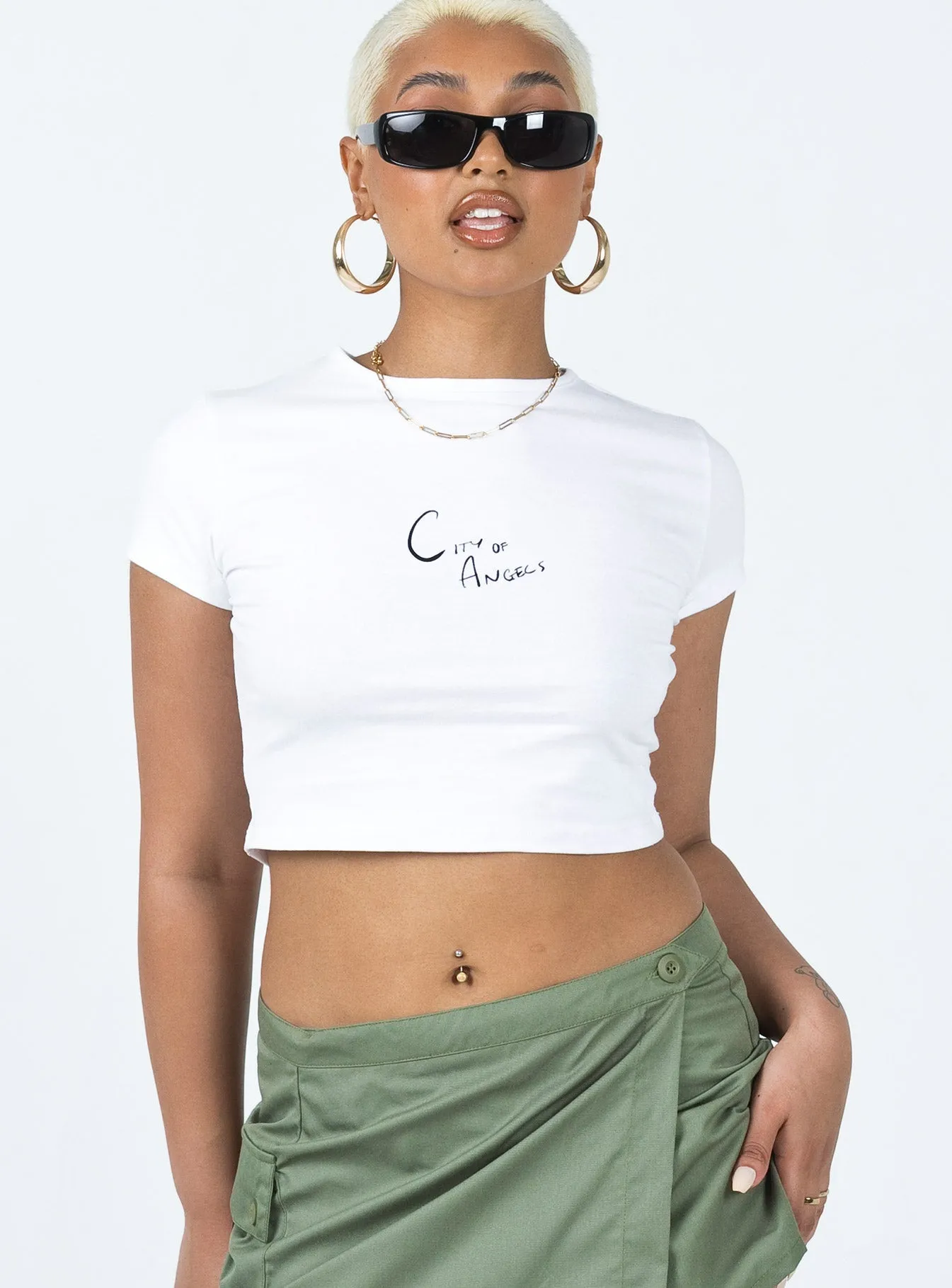 City Of Angels Tee White Soft Touch Texture