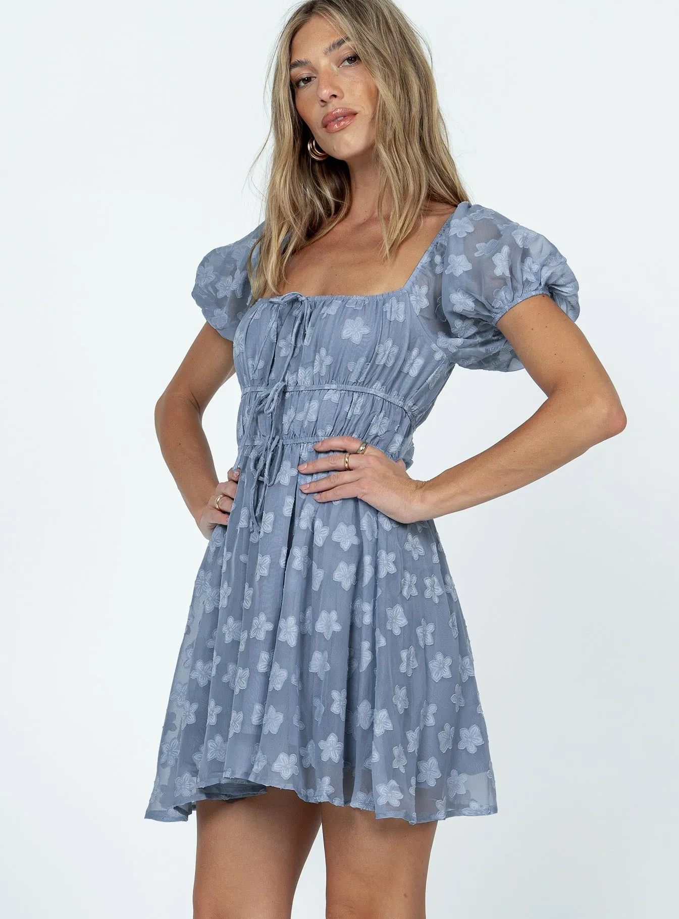Kenny Mini Dress Blue Uniform Drape