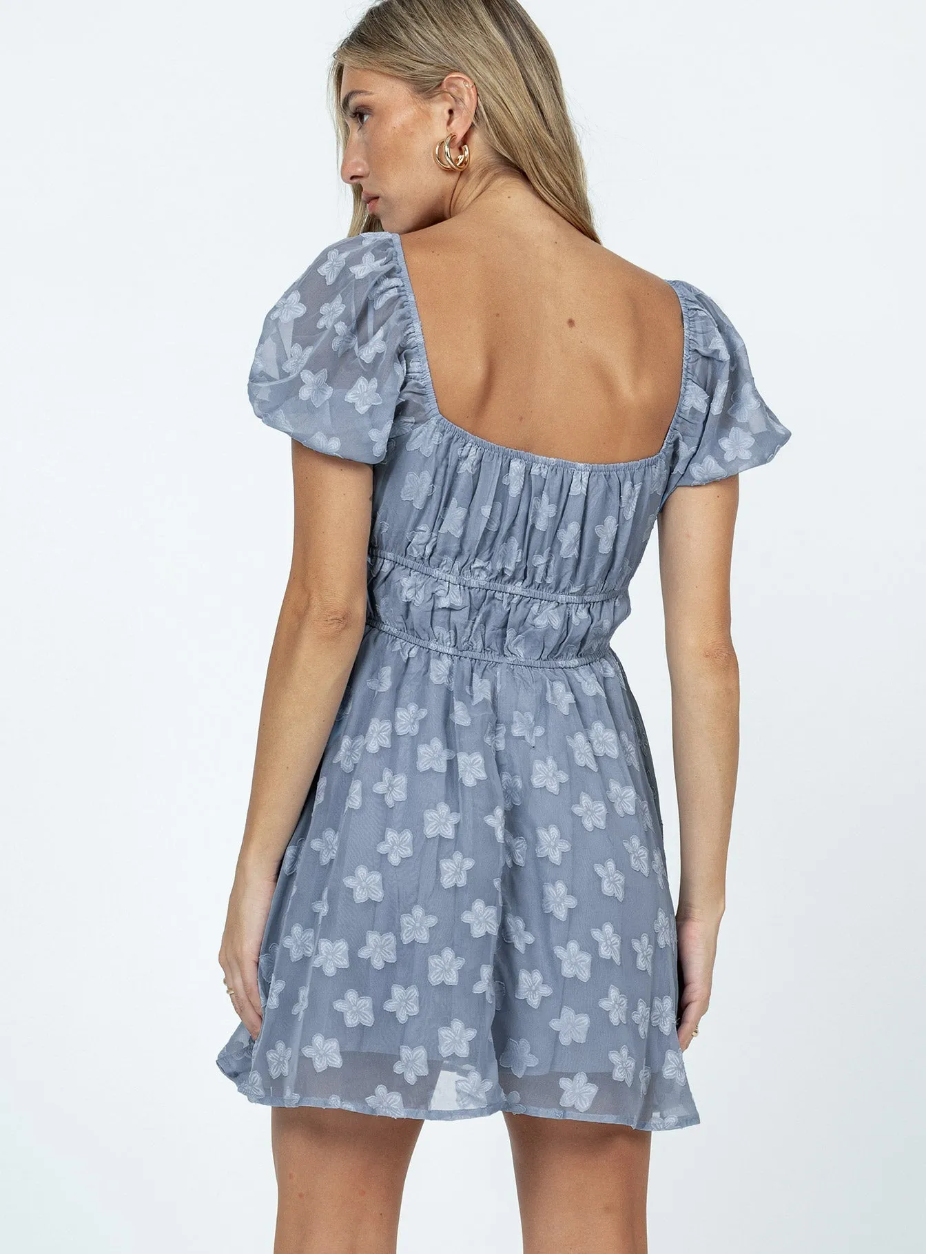 Kenny Mini Dress Blue Bright patterned mini for spring Festival Core