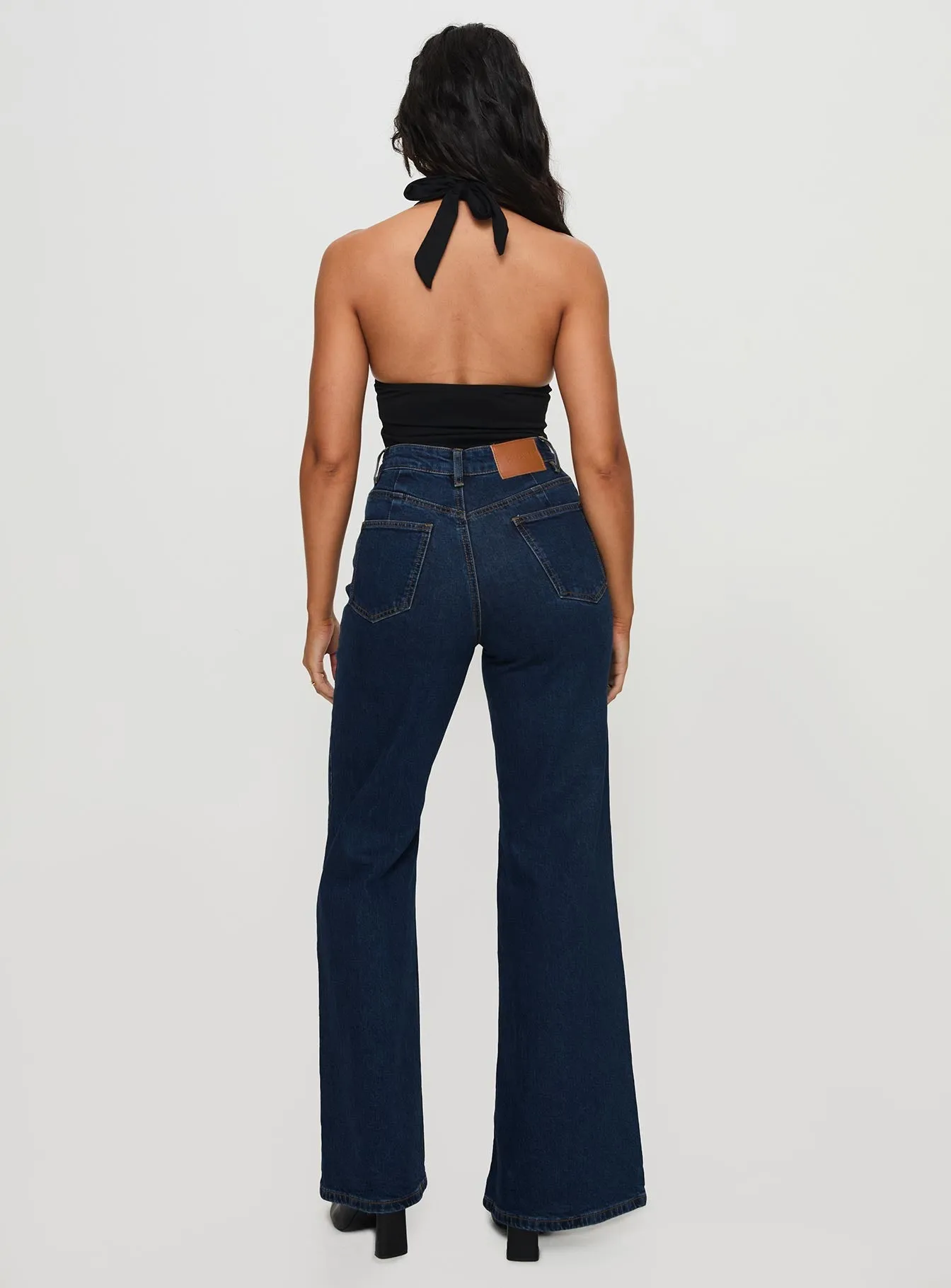 Thearlie High Rise Flared Jeans Dark Wash Classic Office Wear