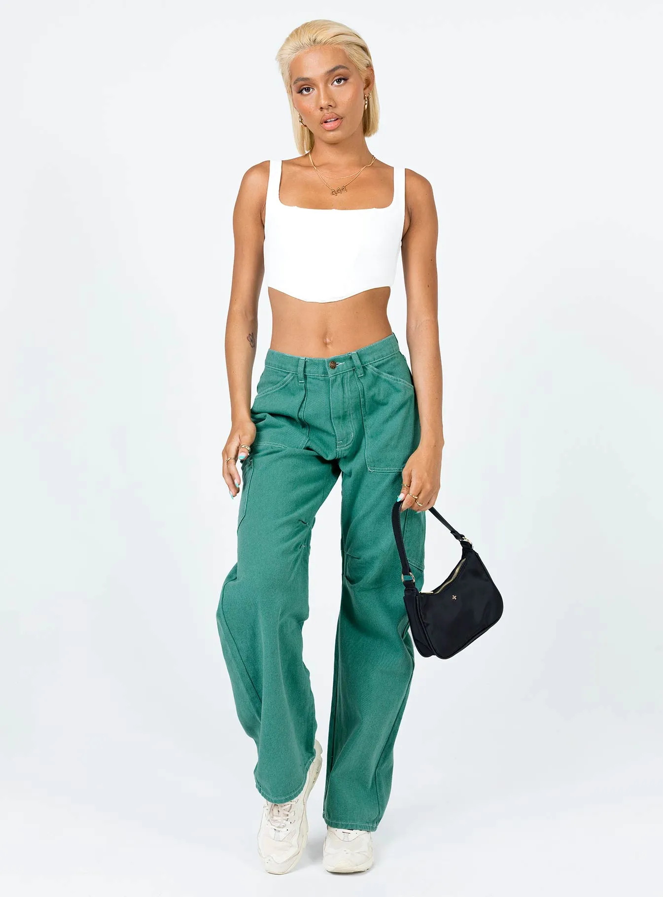 Vibrant Fashion Lover Relaxed Thigh Cut Miami Vice Pants Green