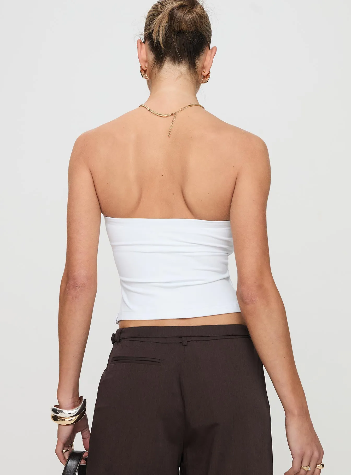Soft Touch Aurorah Strapless Top White