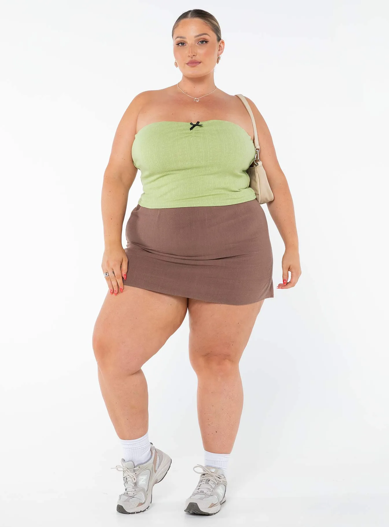 Tari Tube Top Green Curve BondedHemline