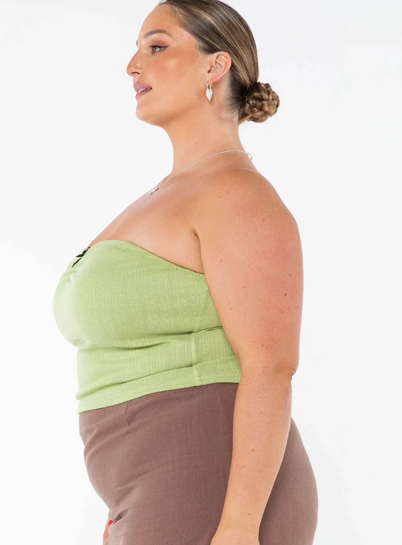 ButterSoftTexture Tari Tube Top Green Curve